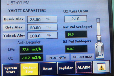 Oxy-Fuel Yakma Sistemi Kurulumu