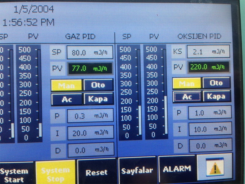 Oxy-Fuel Yakma Sistemi Kurulumu